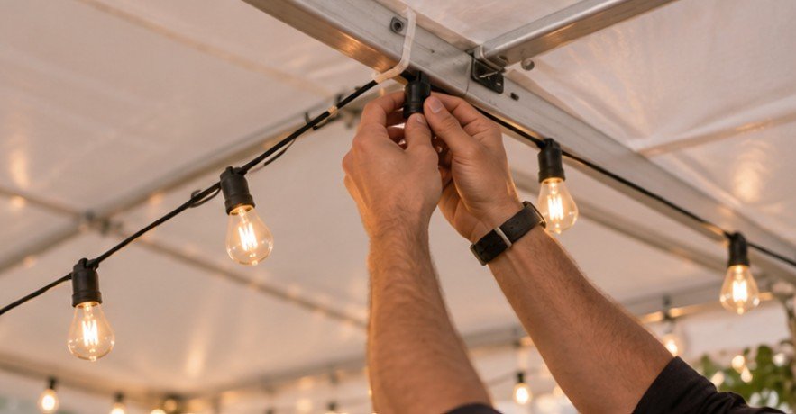 How to Hang Wedding Canopy Lights Step by Step