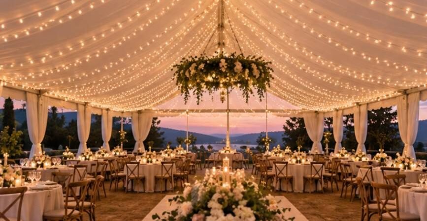 How to Hang Wedding Canopy Lights for a Clean, Romantic Glow