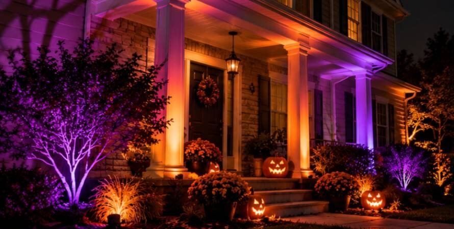 How to Set Up Halloween Uplighting for a Spookier Yard