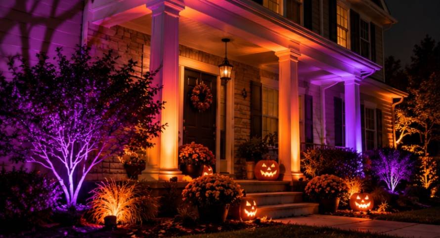 How to Set Up Halloween Uplighting for a Spookier Yard