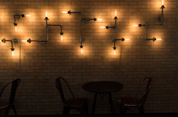 Hang Café Lights in Parallel Rows