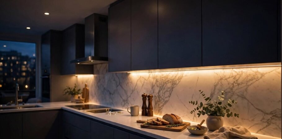 How to Position Recessed Lighting Over Kitchen Countertops