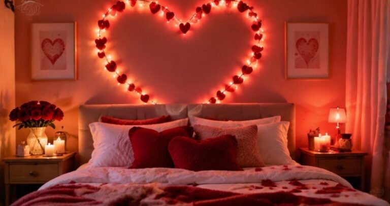 Valentine’s Day Bedroom String Light Decor Ideas to Create a Romantic Retreat