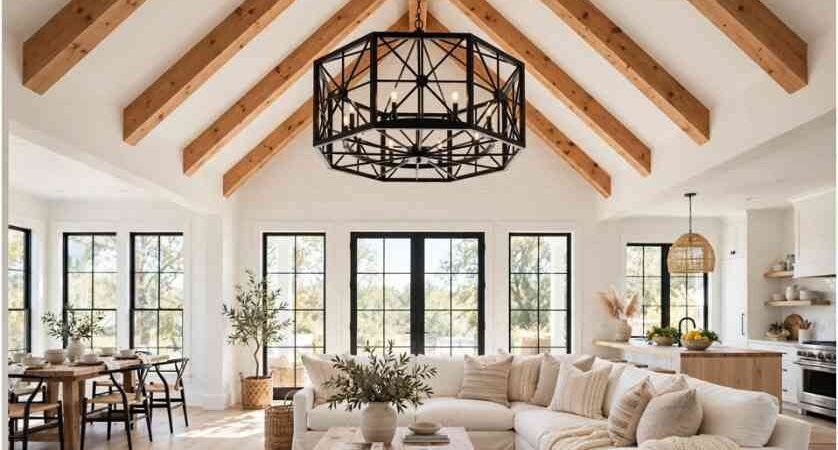 Vaulted Ceiling Indoor Lighting Ideas For Open Concept
