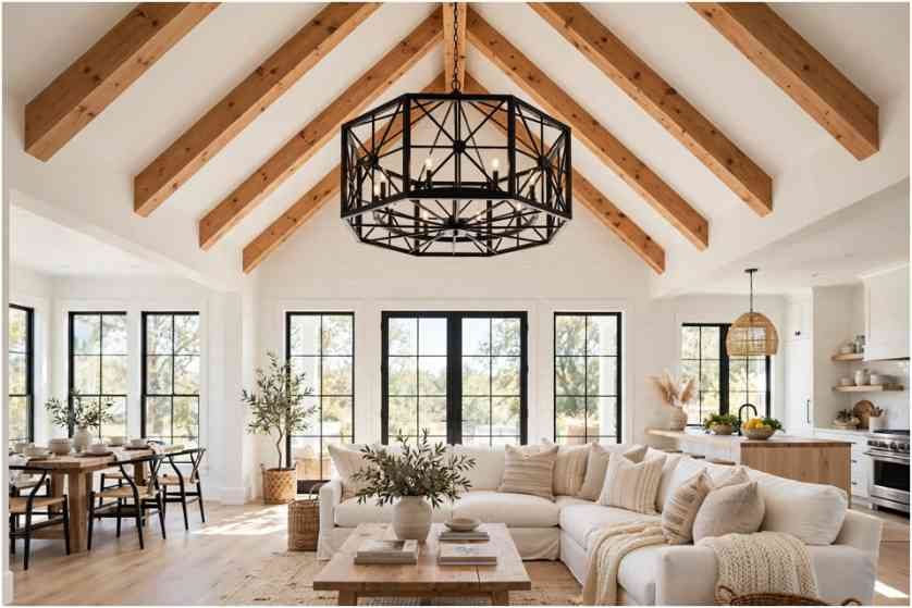 Vaulted Ceiling Indoor Lighting Ideas For Open Concept